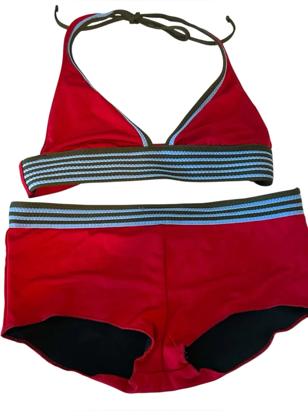 Y2K lucky brand M bikini swimsuit set vintage made in USA indie butt logo